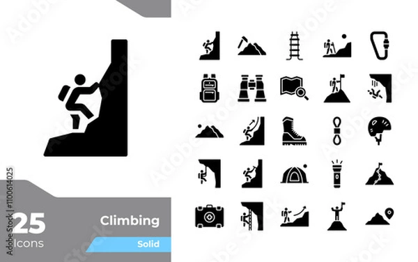 Obraz Climbing Solid Icons