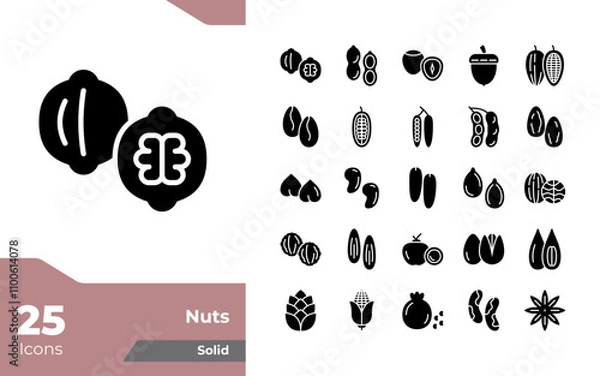 Obraz Nuts Solid Icons