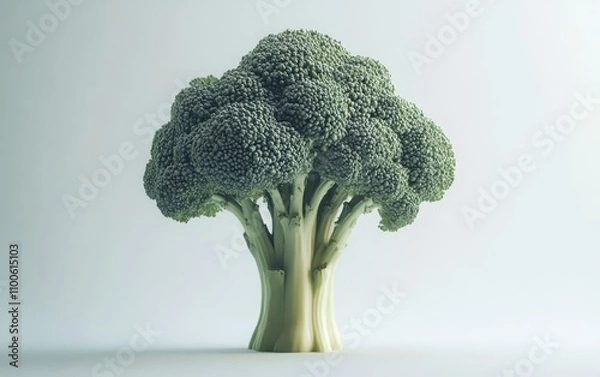 Fototapeta  Broccoli on a white background, in the style of intricate still lifes with soft lighting.