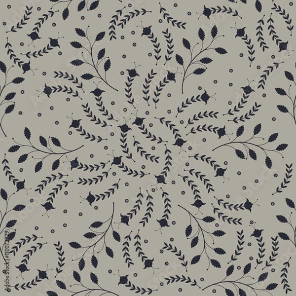 Obraz Seamless pattern with floral silhouettes