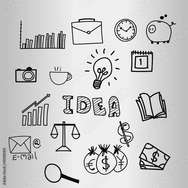 Obraz idea business doodle design vector