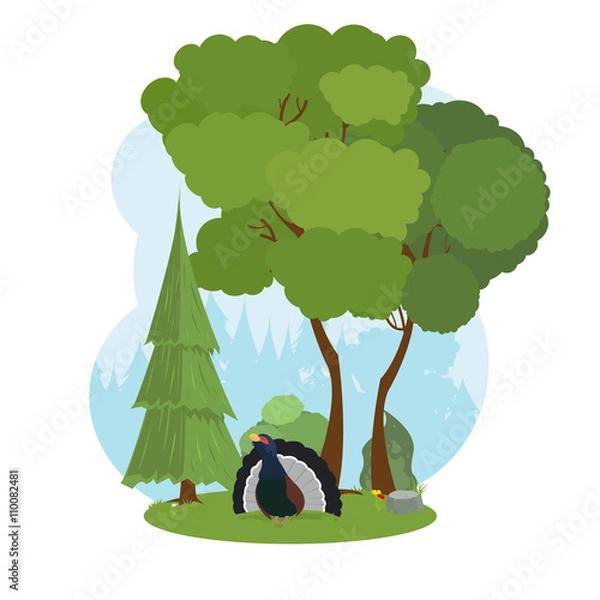 Obraz  Bird in the deep woods.