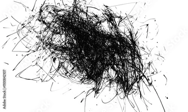 Obraz Black scribbles isolated on white or transparent background