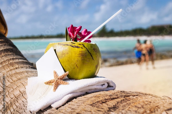 Obraz Koktajl Caribbean Paradise Beach Coconuts