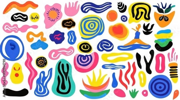 Fototapeta Colorful Abstract Shapes and Patterns for Creative Projects