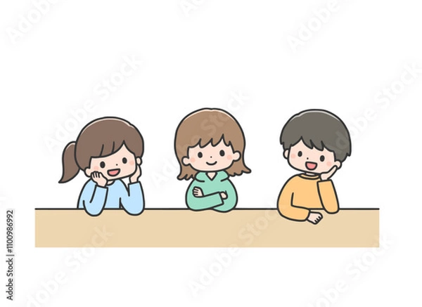 Obraz 笑顔で話し合う子どもたち