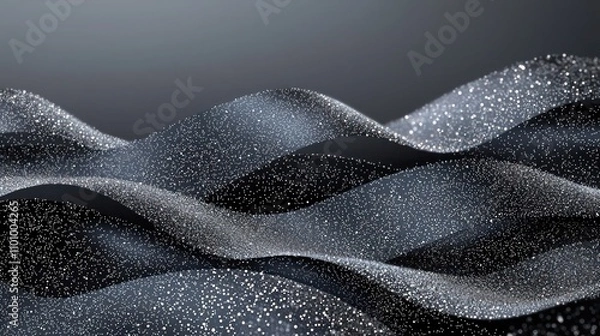 Fototapeta Festive New Year design with subtle, glittering wave patterns on a matte charcoal gray background. 