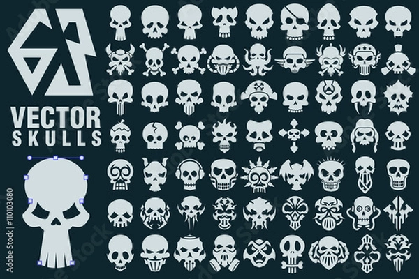 Obraz Skull Vector Shapes Collection