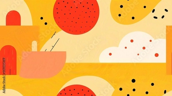 Fototapeta Cheese Cartoon Vector Illustration Color Palette Art Design