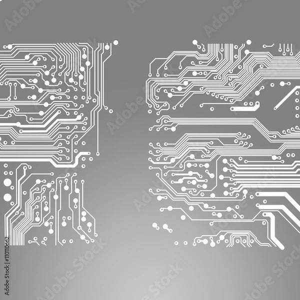Obraz abstract vector background with high tech circuit board Vector Illustration