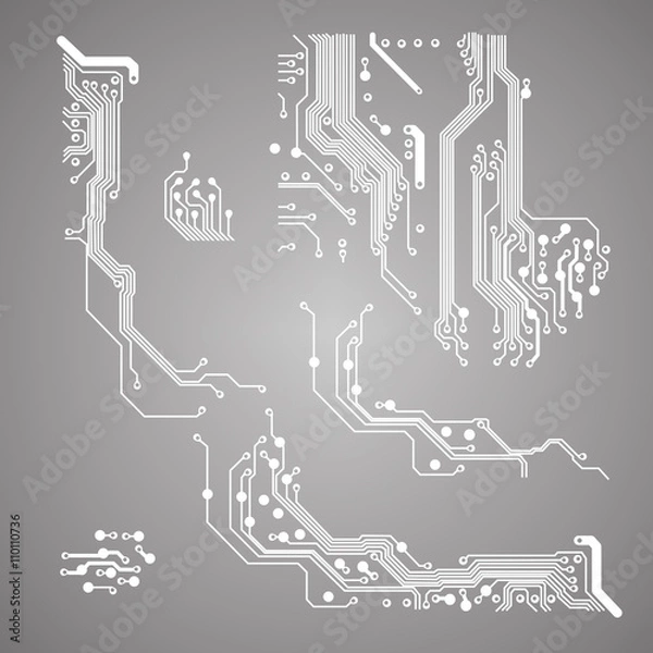 Fototapeta abstract vector background with high tech circuit board Vector Illustration