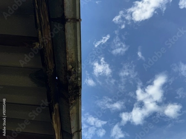 Fototapeta soft focus blue sky and clouds view, natural background