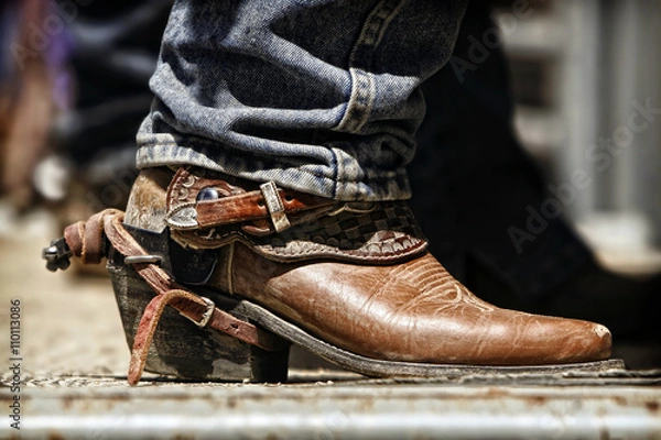 Obraz Rodeo Cowboy Boot and Spur
