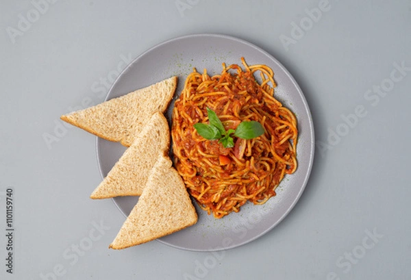 Obraz espagueti con pan