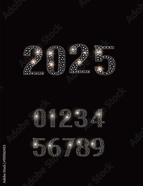 Obraz 2025 Glitter Number Collection