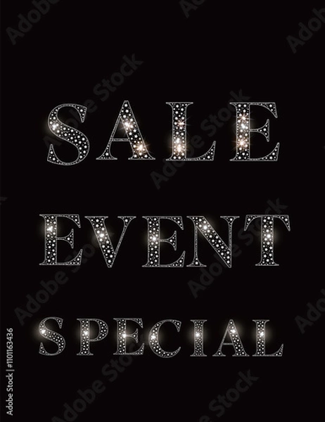 Obraz Collection of luxurious glitter text