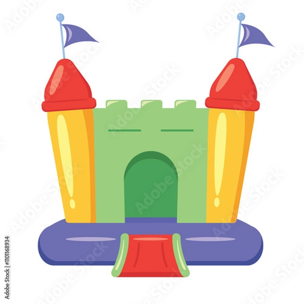 Fototapeta bounce house logo icon design vector flat modern isolated illustration