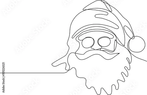 Fototapeta Vector doodle illustration, hand drawn in cartoon style. Black and white linear drawing of Santa Claus on the roof in a chimney. Vector illustration