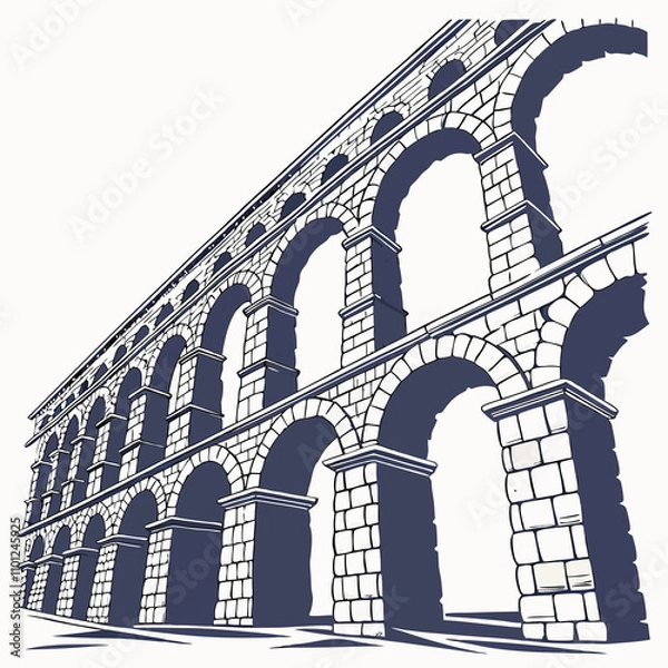 Fototapeta Vector illustration of the Colosseum in Rome, Italy, showcasing its iconic architecture and historical significance.