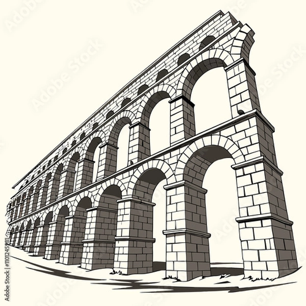 Fototapeta Vector illustration of the Colosseum in Rome, Italy, showcasing its iconic architecture and historical significance.
