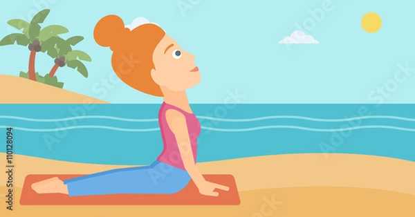 Fototapeta Woman practicing yoga.