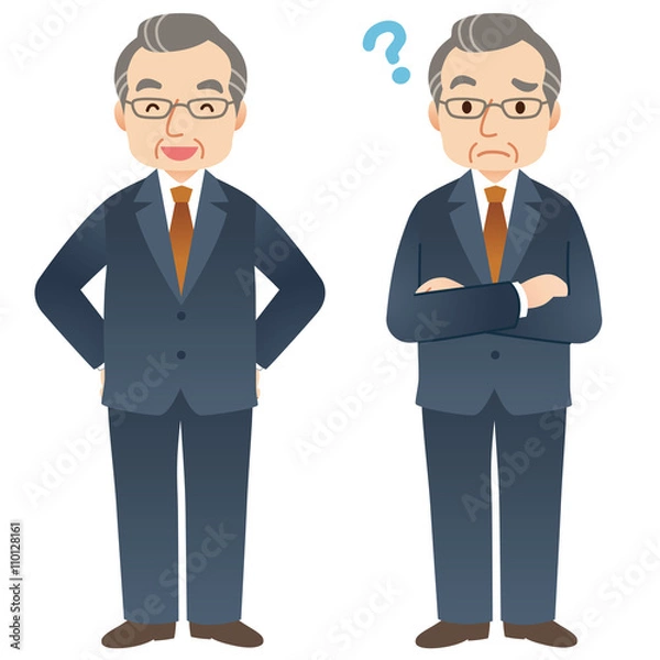 Fototapeta 中年男性　ビジネス　表情ポーズ