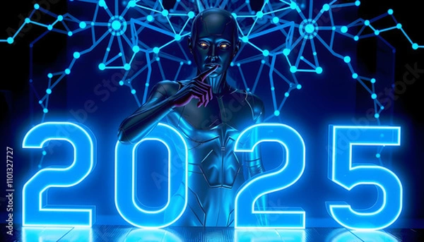 Fototapeta Are You Ready For AI? The future of AI 2025 trends