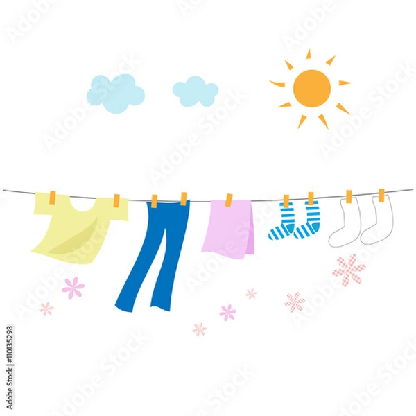 Obraz 晴れの日の洗濯物