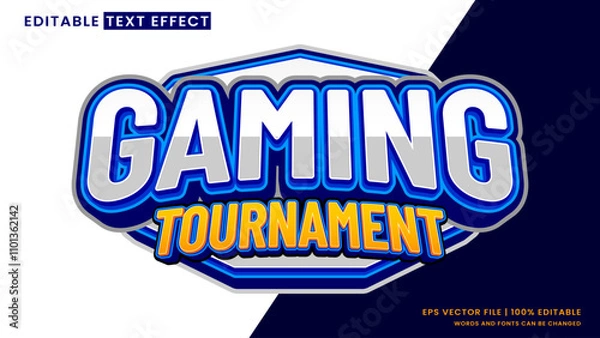 Fototapeta Gaming tournament 3d editable text effect sport style