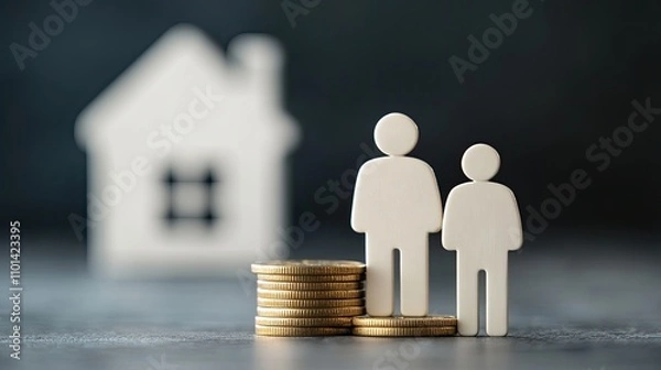 Fototapeta Family-focused investment concept background for showcasing wealth building and family values, print for National Financial Awareness Day