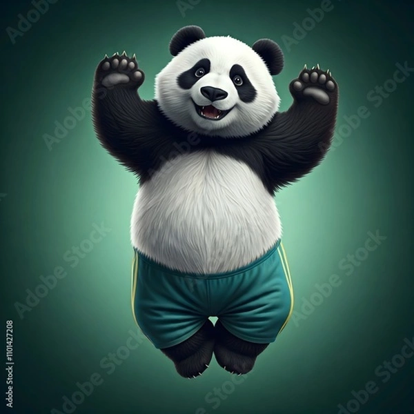 Obraz panda with bamboo