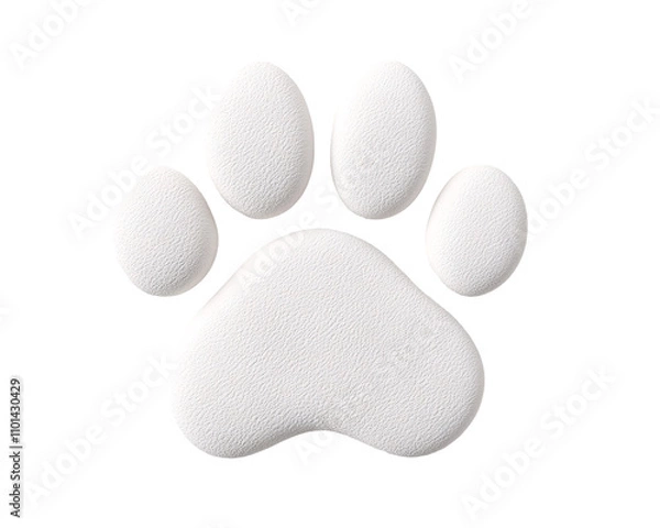 Obraz a white paw print with a white background
