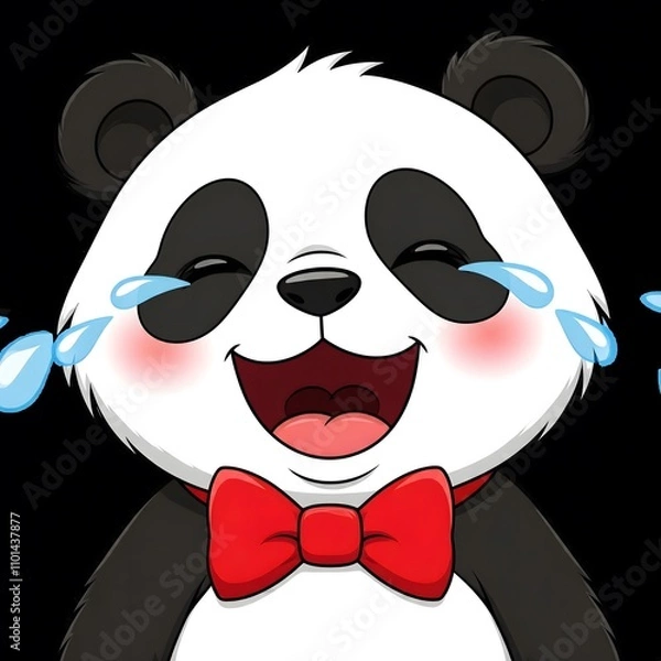 Obraz A funny panda cartoon in png format