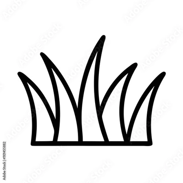 Obraz Grass line icon vector illustration 