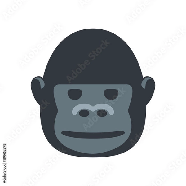 Fototapeta Gorilla Vector Icon - Isolated Powerful Black-Haired Great Ape Sign Design