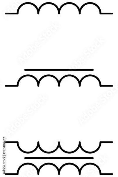 Obraz Three schematic electrotechnical signs - coil, coil with core and transformer