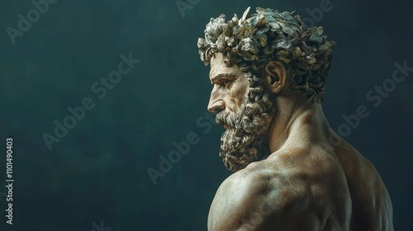 Fototapeta Zeus statue figure. Ancient Greek mythology. Generative AI technology.	

