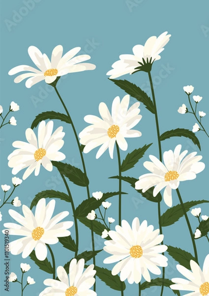 Obraz Daisy flower background.Eps 10 vector.