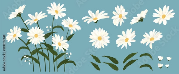 Obraz Daisy flower background.Eps 10 vector.