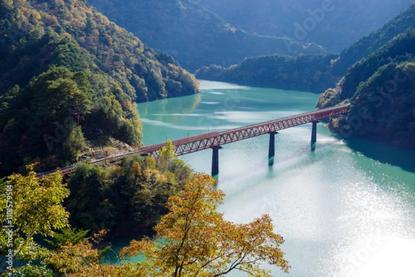 Obraz 奥大井湖上駅下流川