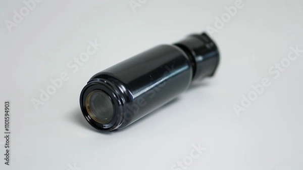 Fototapeta A police-issue pepper spray canister lying flat on a white background.