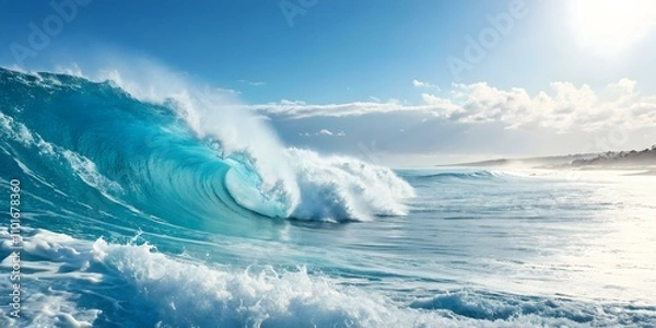 Fototapeta Glossy White Blue Gradient Background for Corporate Success Ads in Professional Empowerment Themes