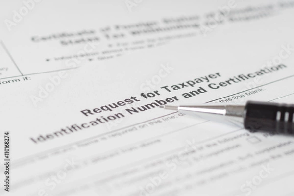 Obraz taxpayer number request form