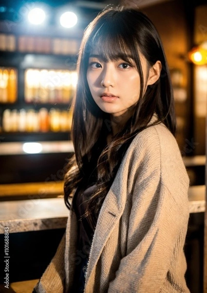 Fototapeta アルゴリズムの彩 -Algorithm Irodori- 「AIが描く美の世界：未来の日本人美女たち」