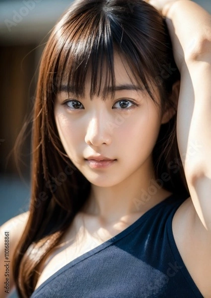 Fototapeta アルゴリズムの彩 -Algorithm Irodori- 「AIが描く美の世界：未来の日本人美女たち」