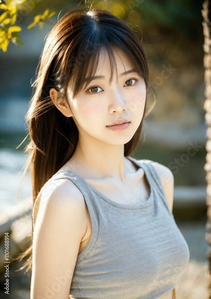 Fototapeta アルゴリズムの彩 -Algorithm Irodori- 「AIが描く美の世界：未来の日本人美女たち」