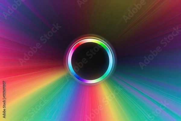 Fototapeta Vibrant Rainbow Gradient Burst Overlay with Lens Glow Effect