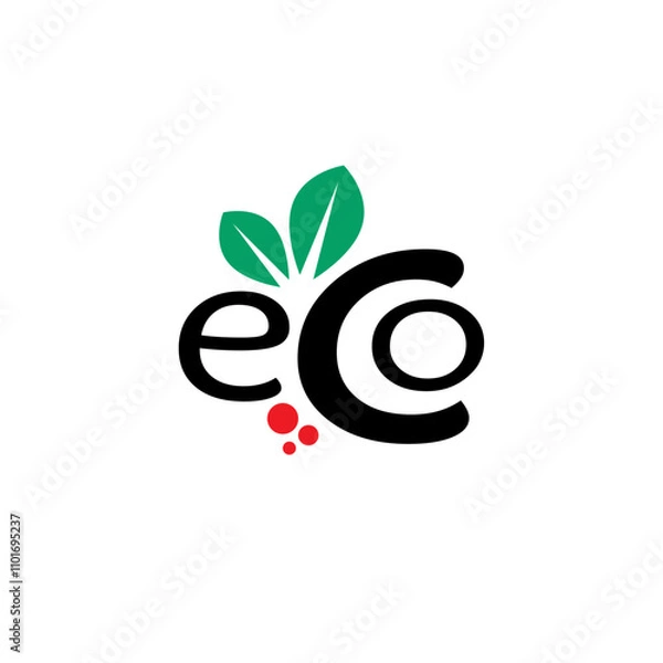 Obraz Simple flat eco logo. Eco-friendly products.