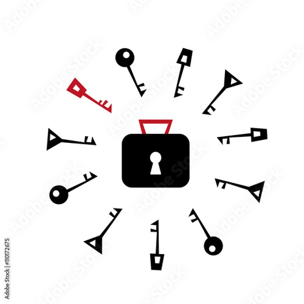 Fototapeta Selection keys for the lock