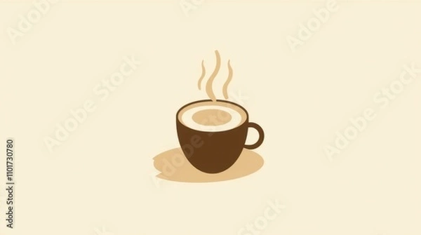 Obraz Compact Coffee Cup Icon with Steam